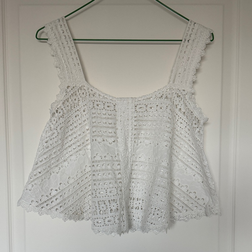 White Lace babydoll sleeveless Top